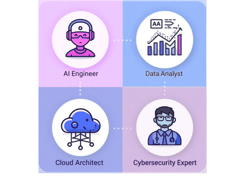  AI Engineer, Data Analyst, Cloud Architect, Cybersecurity Expert.
