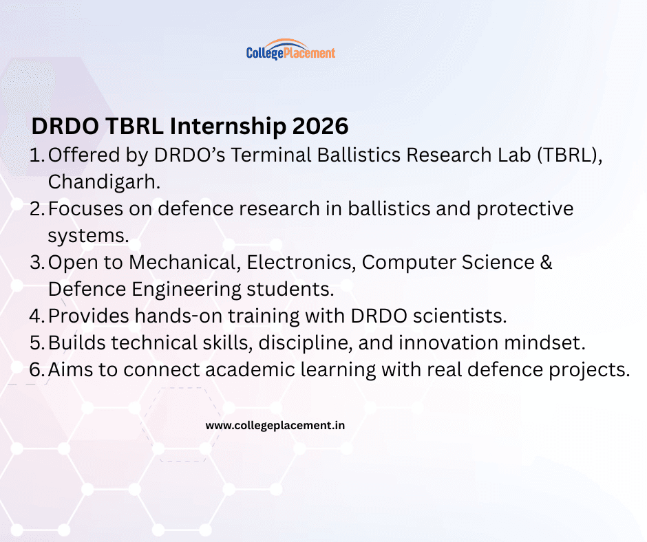 DRDO TBRL INTERNSHIP 2026  DETAILS